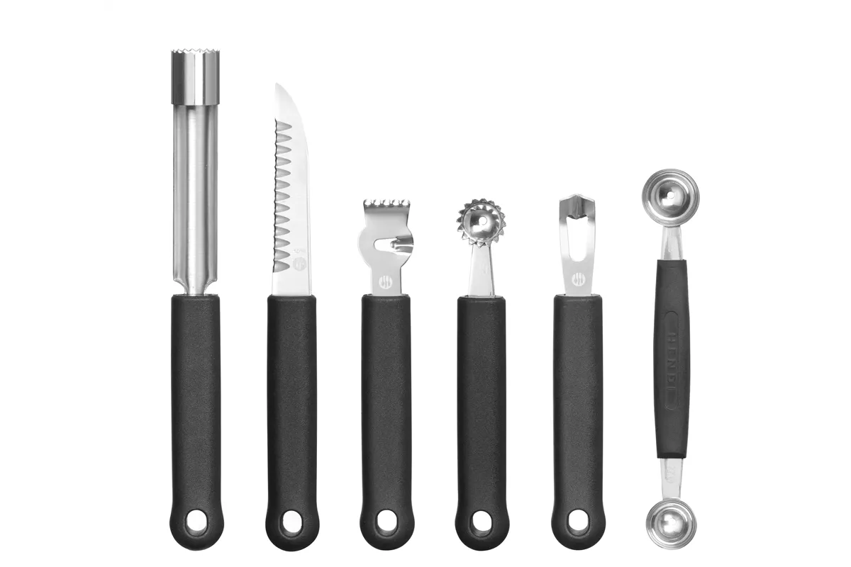 Zestaw noży dekoracyjnych – 6 elementowy, czarny, 280x100x50mm Hendi 856291