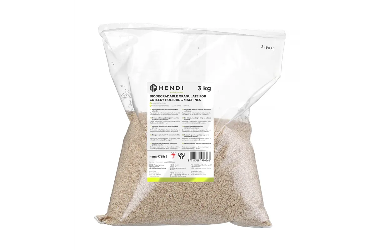 Biodegradowalny granulat do polerek do sztućców, 3 kg Hendi 976562