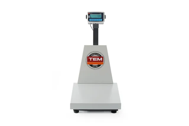 Waga platformowa LCD z wysięgnikiem i z legalizacją, seria EKO+, 300 kg, 500x700x940mm Tem BEK+C050X060300