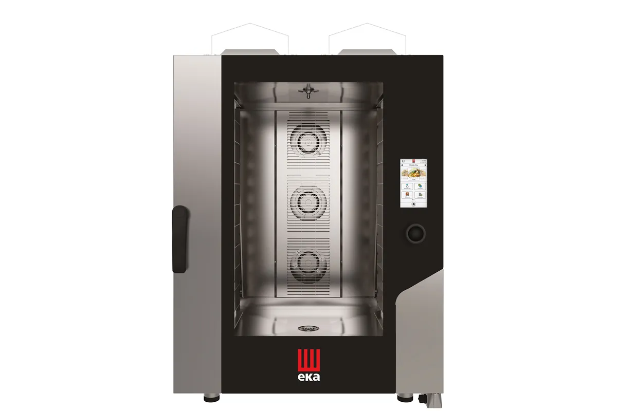 Piec konwekcyjno-parowy Millennial Touch Screen Bakery z myciem 10×600×400mm gazowy 18kW 850x1035x1230mm Tecnoeka MKF1064GTS