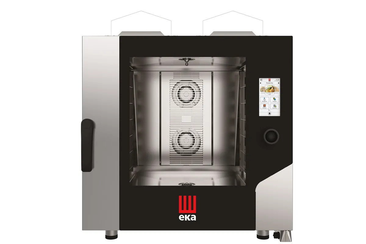 Piec konwekcyjno-parowy Millennial Touch Screen Bakery z myciem 6× 600×400mm gazowy 13500kW 850x1035x950mm Tecnoeka MKF664GTS