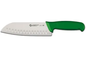 Nóż Santoku Supra Colore, ostrze ze żłobieniami, zielony, 310mm Ambrogio Sanelli S350.018G
