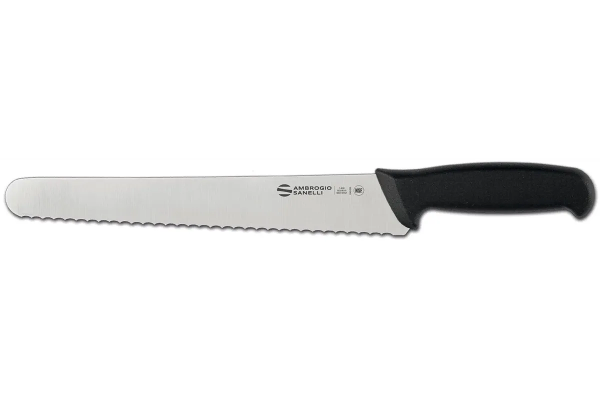 Nóż do ciast Supra, skośne, ząbkowane ostrze, 410mm Ambrogio Sanelli S362.026