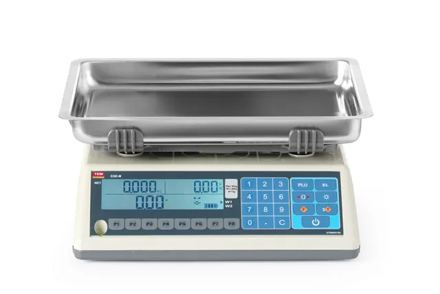 Waga kalkulacyjna LCD z legalizacją, seria EGE, głęboka szalka, 30 kg, 355x330x155mm Tem TEM030C-PZR