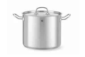 Garnek wysoki z pokrywką, Kitchen Line, 9L, ⌀240x200mm Hendi 837306