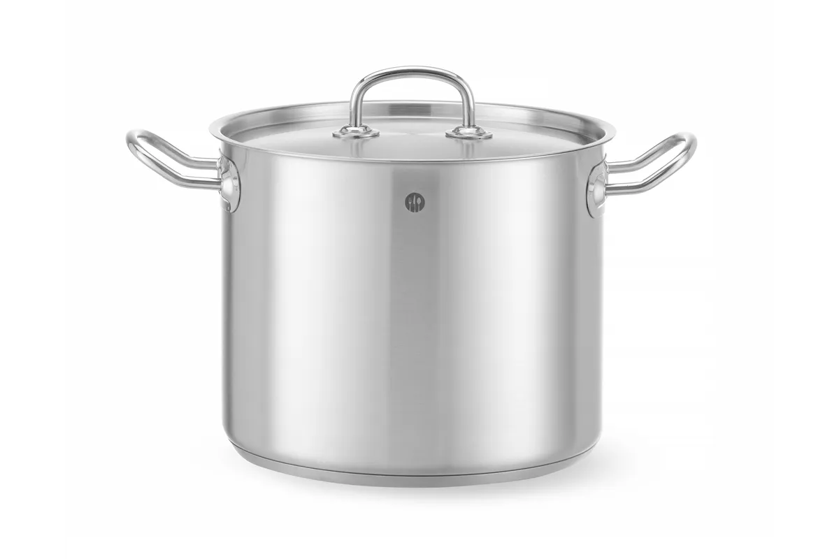 Garnek wysoki z pokrywką, Kitchen Line, 9L, ⌀240x200mm Hendi 837306