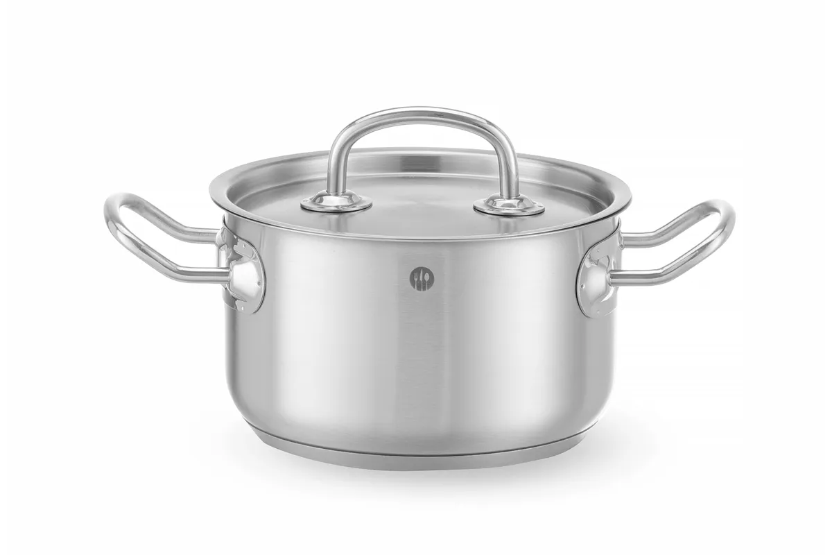 Garnek średni z pokrywką, Kitchen Line, 1,9L, ⌀160x95mm Hendi 836101