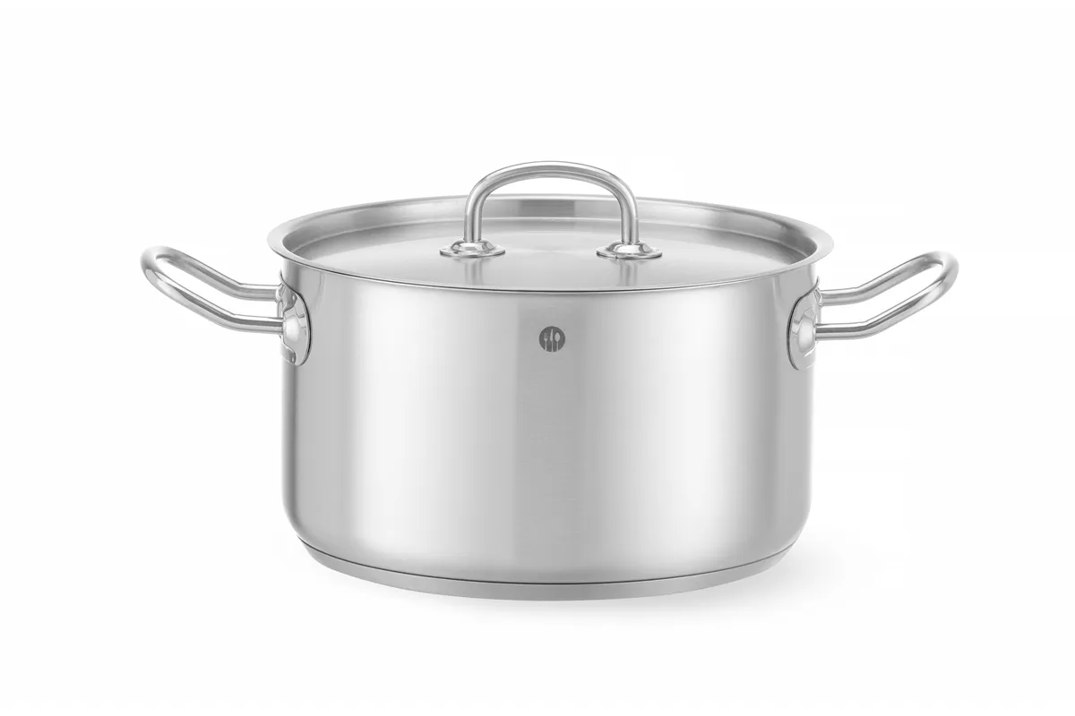 Garnek średni z pokrywką, Kitchen Line, 6L, ⌀240x135mm Hendi 836309