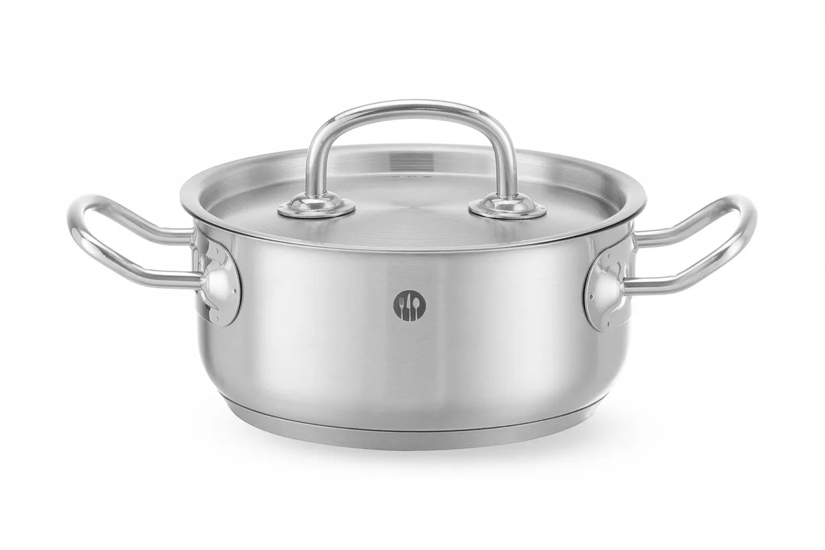 Garnek niski z pokrywą, Kitchen Line, 1,5L, ⌀160x75mm Hendi 836002