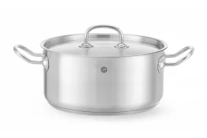 Garnek niski z pokrywą, Kitchen Line, 4,9L, ⌀240x110mm Hendi 836026