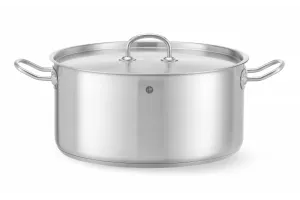 Garnek niski z pokrywą, Kitchen Line, 12L, ⌀320x150mm Hendi 836040
