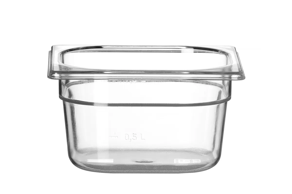 Pojemnik GN 1/6 z poliwęglanu, Profi Line, GN 1/6, 1,6L, transparentny, 176x162x100mm Hendi 861721