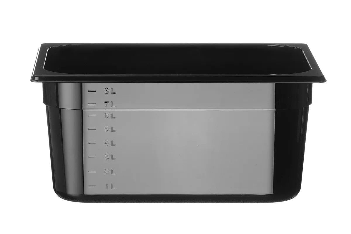 Pojemnik GN 1/2 z czarnego poliwęglanu, Profi Line, GN 1/2, 9,5L, czarny, 325x265x150mm Hendi 862414
