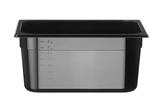 Pojemnik GN 1/2 z czarnego poliwęglanu, Profi Line, GN 1/2, 9,5L, czarny, 325x265x150mm Hendi 862414