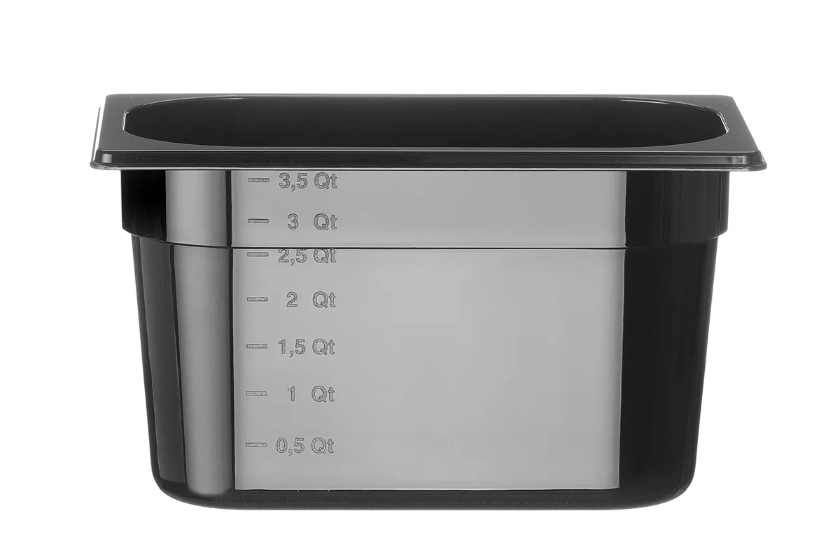 Pojemnik GN 1/4 z czarnego poliwęglanu, Profi Line, GN 1/4, 4L, czarny, 265x162x150mm Hendi 862612