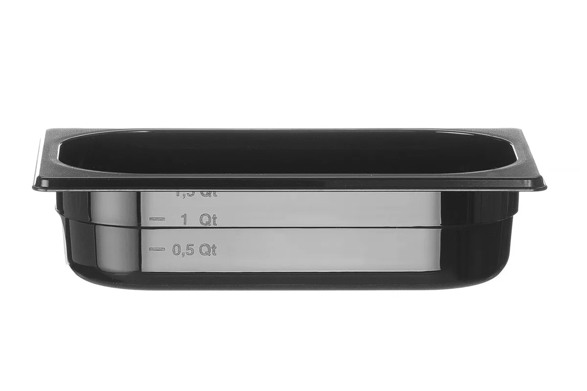 Pojemnik GN 1/4 z czarnego poliwęglanu, Profi Line, GN 1/4, 1,8L, czarny, 265x162x65mm Hendi 862636