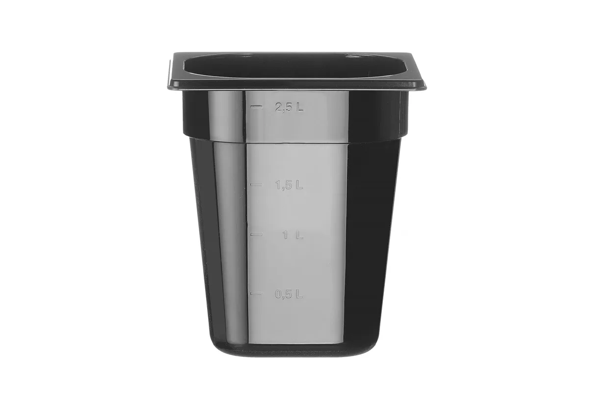 Pojemnik GN 1/6 z czarnego poliwęglanu, Profi Line, GN 1/6, 3,4L, czarny, 176x162x200mm Hendi 862704