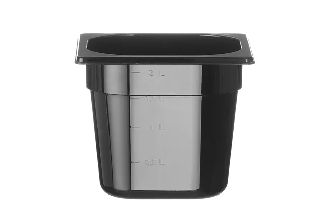 Pojemnik GN 1/6 z czarnego poliwęglanu, Profi Line, GN 1/6, 2,4L, czarny, 176x162x150mm Hendi 862711