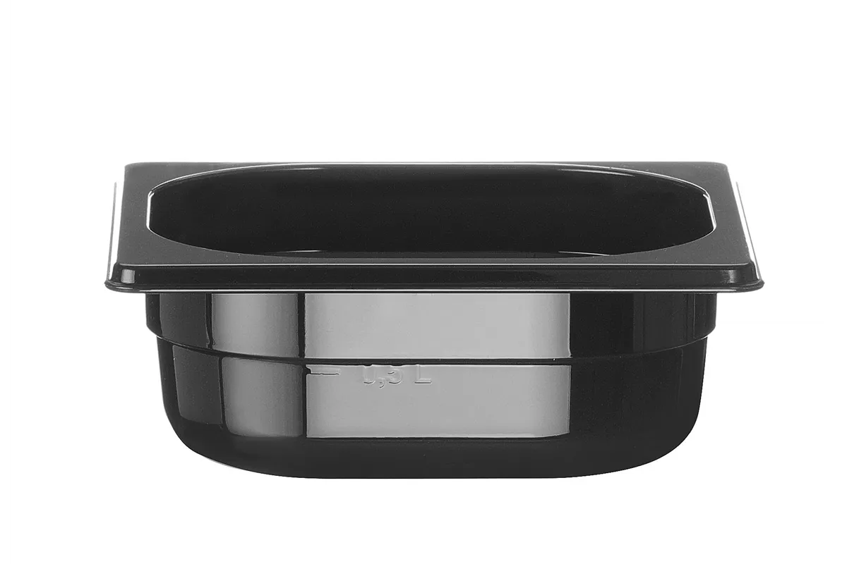 Pojemnik GN 1/6 z czarnego poliwęglanu, Profi Line, GN 1/6, 1L, czarny, 176x162x65mm Hendi 862735