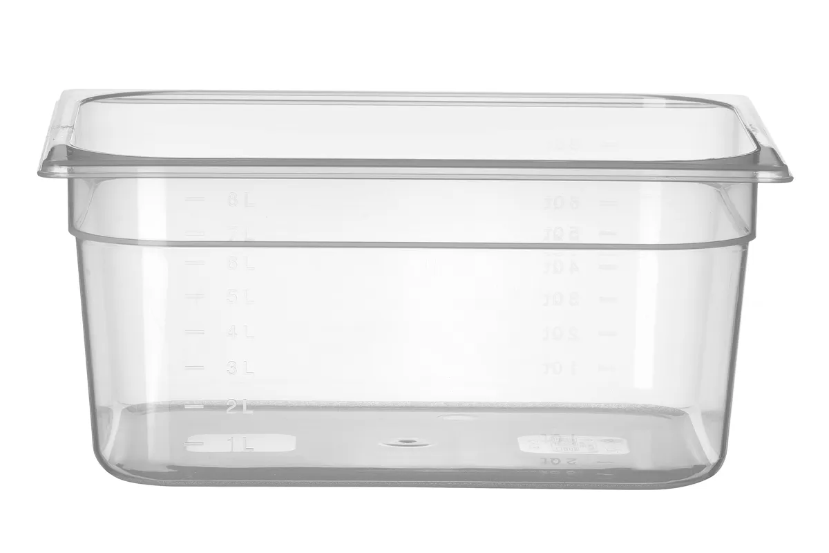 Pojemnik GN 1/2 z polipropylenu, Profi Line, GN 1/2, 9,5L, transparentny, 325x265x150mm Hendi 880111
