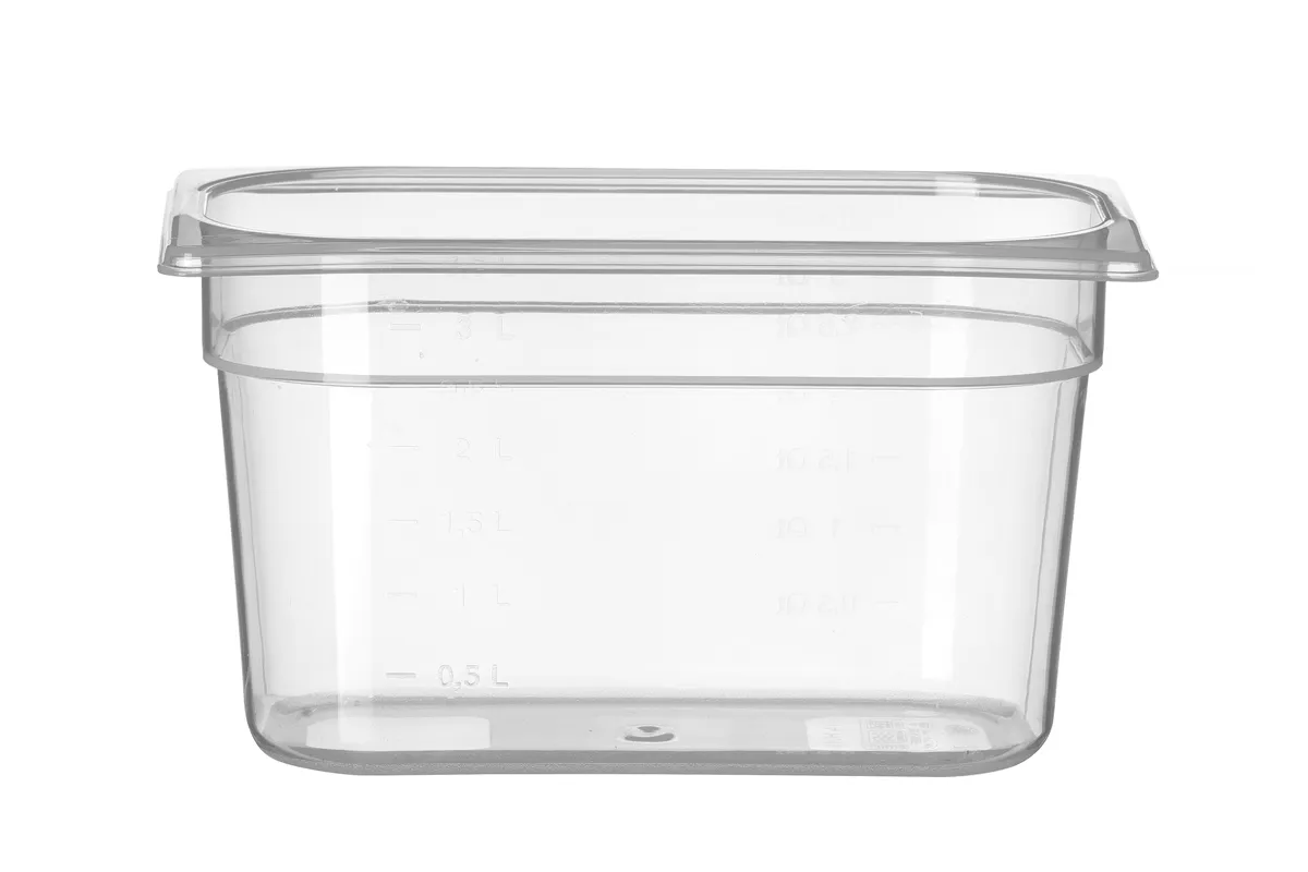 Pojemnik GN 1/4 z polipropylenu, Profi Line, GN 1/4, 4L, transparentny, 265x162x150mm Hendi 880319