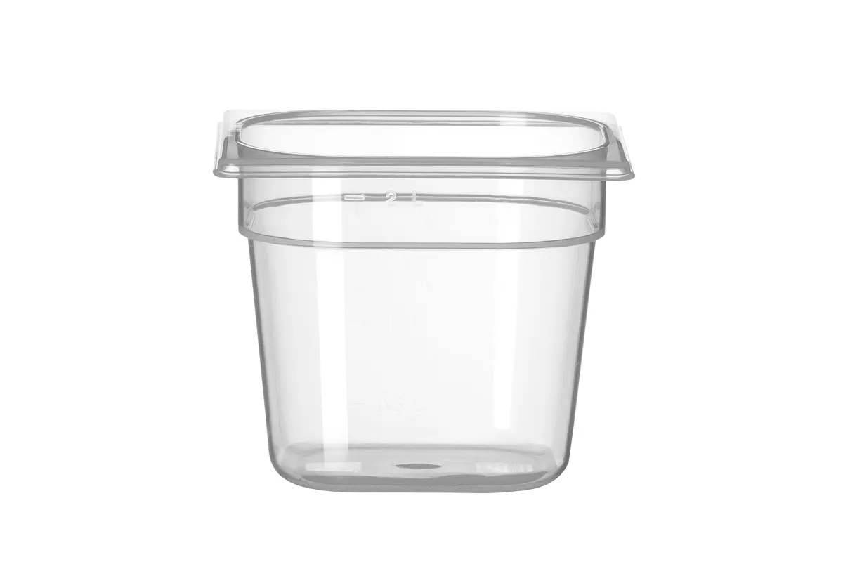 Pojemnik GN 1/6 z polipropylenu, Profi Line, GN 1/6, 2,4L, transparentny, 176x162x150mm Hendi 880418