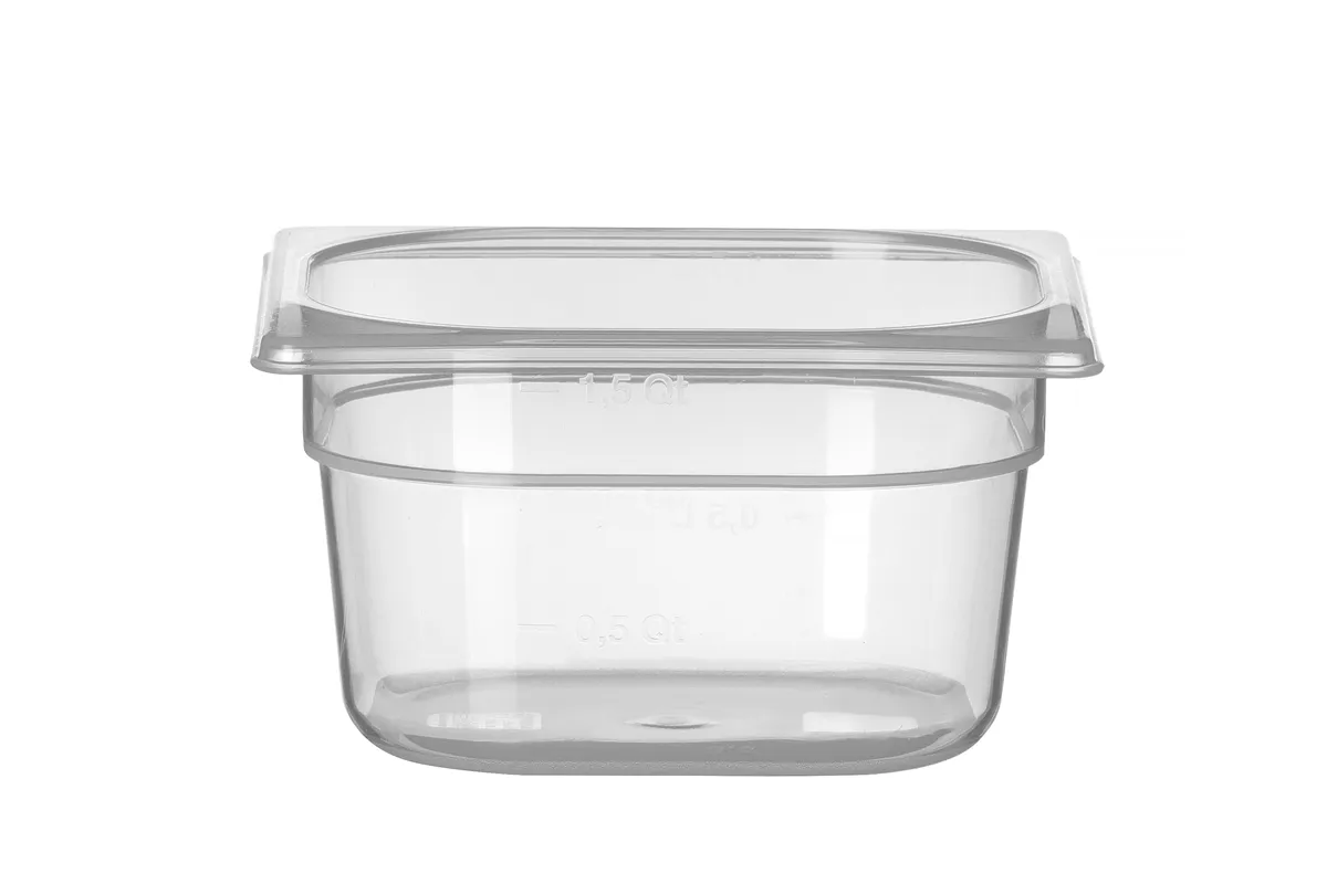 Pojemnik GN 1/6 z polipropylenu, Profi Line, GN 1/6, 1,6L, transparentny, 176x162x100mm Hendi 880425