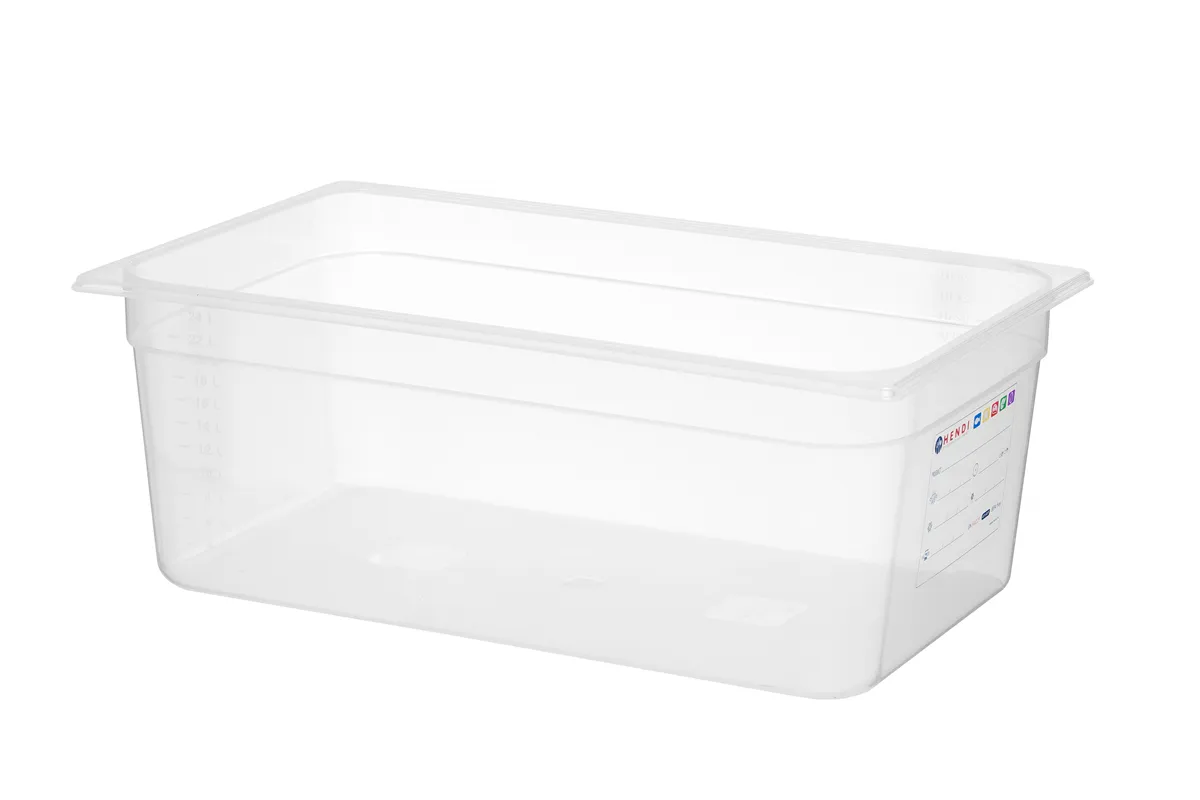 Pojemnik GN 1/1 HACCP, GN 1/1, 28L, transparentny, 530x325x200mm Hendi 880050