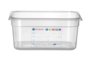 Pojemnik GN 1/2 HACCP, GN 1/2, 9,5L, transparentny, 325x265x150mm Hendi 880166