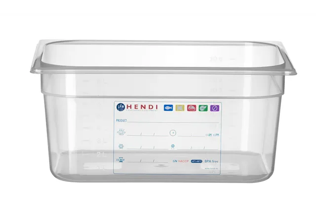 Pojemnik GN 1/2 HACCP, GN 1/2, 9,5L, transparentny, 325x265x150mm Hendi 880166
