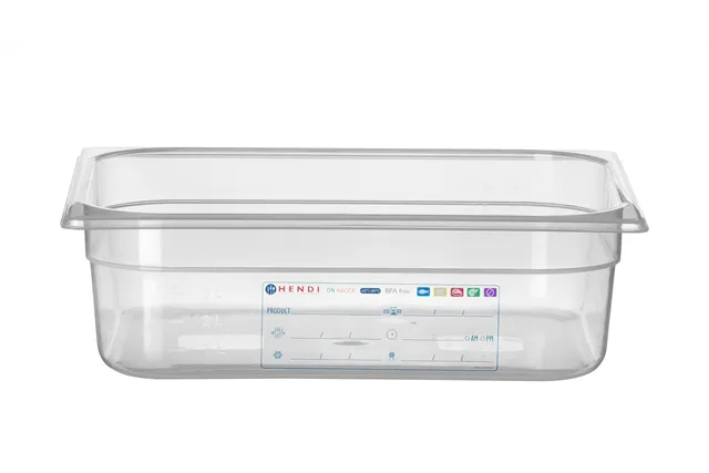 Pojemnik GN 1/2 HACCP, GN 1/2, 6,5L, transparentny, 325x265x100mm Hendi 880173