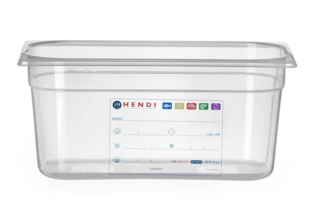 Pojemnik GN 1/3 HACCP, GN 1/3, 5,7L, transparentny, 325x176x150mm Hendi 880265
