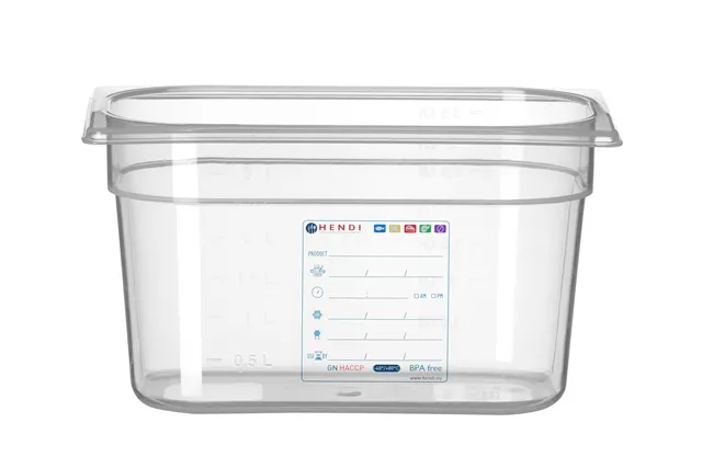 Pojemnik GN 1/4 HACCP, GN 1/4, 4L, transparentny, 265x162x150mm Hendi 880364