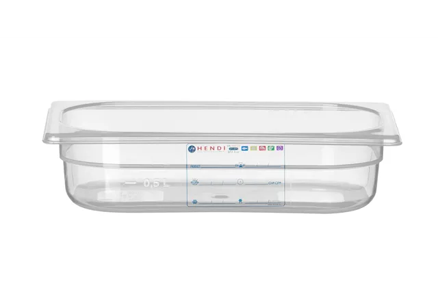 Pojemnik GN 1/4 HACCP, GN 1/4, 1,8L, transparentny, 265x162x65mm Hendi 880388