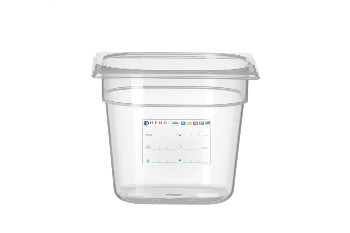 Pojemnik GN 1/6 HACCP, GN 1/6, 2,4L, transparentny, 176x162x150mm Hendi 880463