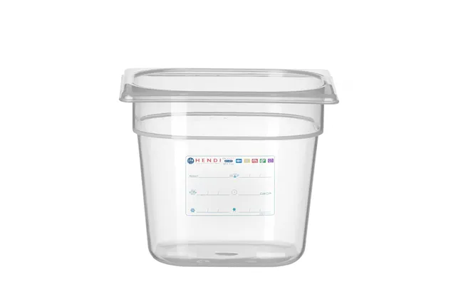 Pojemnik GN 1/6 HACCP, GN 1/6, 2,4L, transparentny, 176x162x150mm Hendi 880463