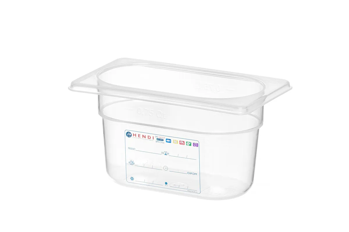 Pojemnik GN 1/9 HACCP, GN 1/9, 0,9L, transparentny, 176x108x100mm Hendi 880555