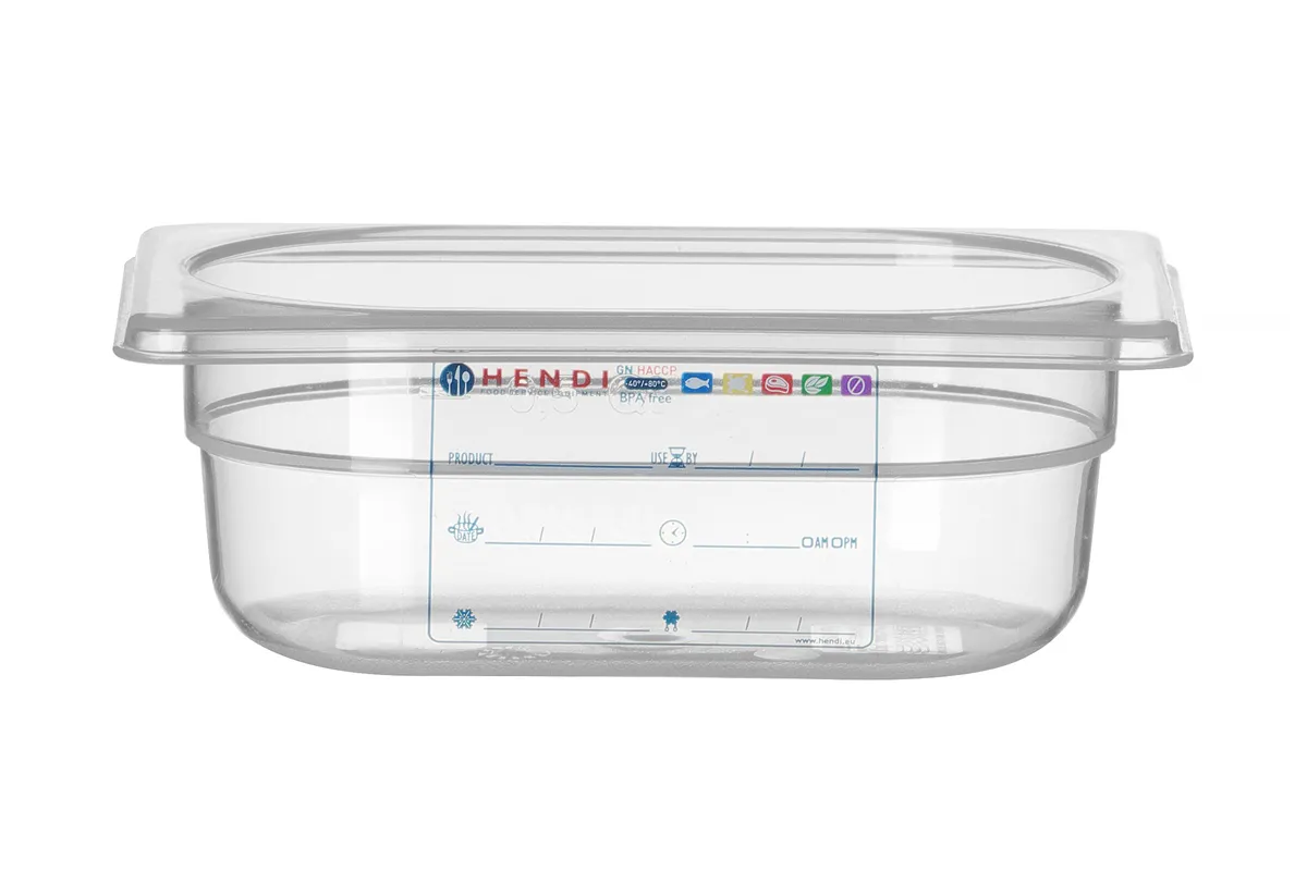 Pojemnik GN 1/9 HACCP, GN 1/9, 0,6L, transparentny, 176x108x65mm Hendi 880562