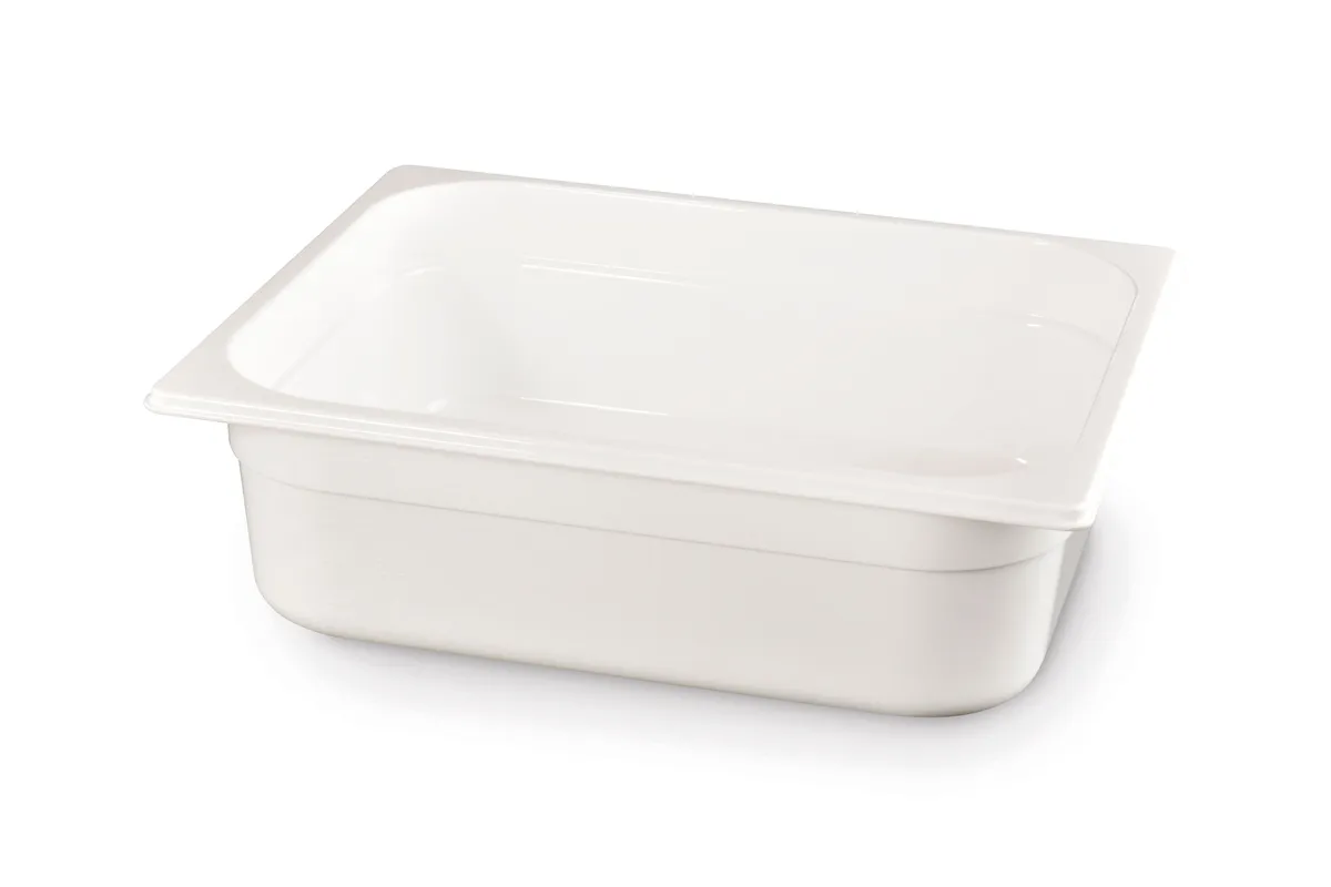 Pojemnik GN 1/2 z białego poliwęglanu, GN 1/2, 6,5L, biały, 325x265x100mm Hendi 862476
