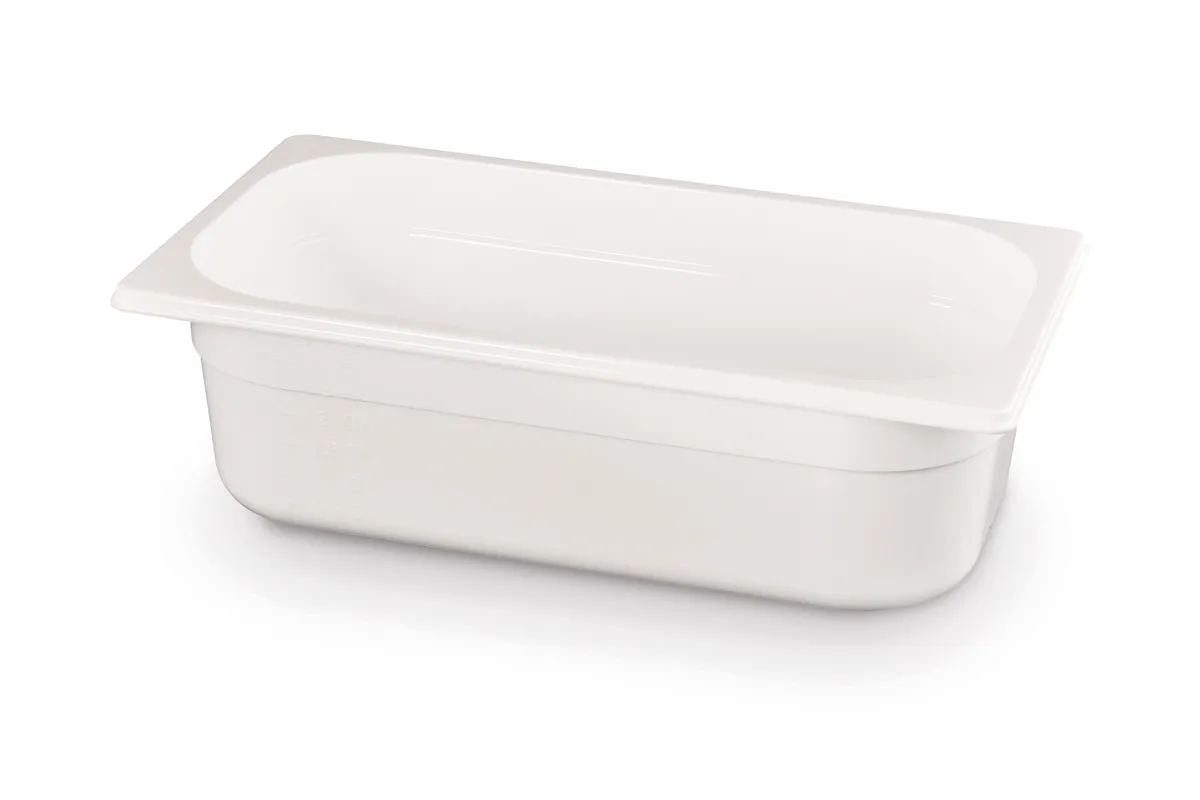 Pojemnik GN 1/3 z białego poliwęglanu, GN 1/3, 4L, biały, 325x176x100mm Hendi 862575
