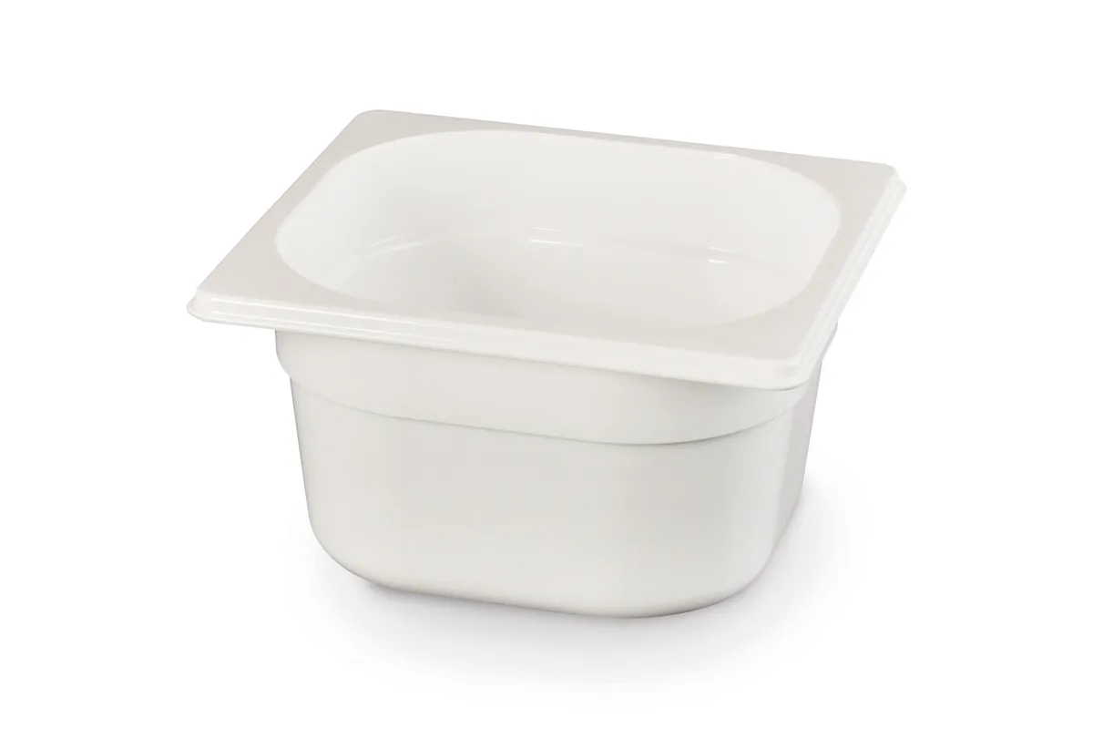 Pojemnik GN 1/6 z białego poliwęglanu, GN 1/6, 1,6L, biały, 176x162x100mm Hendi 862773