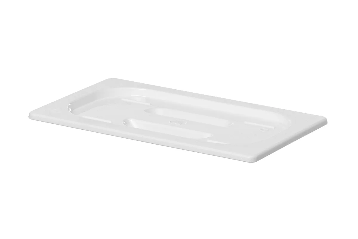 Pokrywka do pojemników GN z białego poliwęglanu, GN 1/4, biały, 265x162mm Hendi 862988