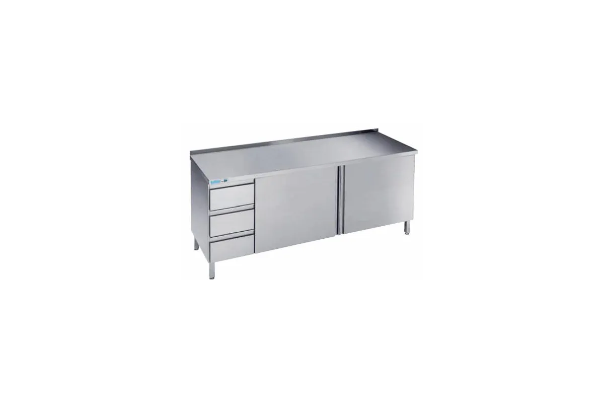 Szafka do pracy z drzwiami i blokiem 3 szuflad ASF0608CS3L0