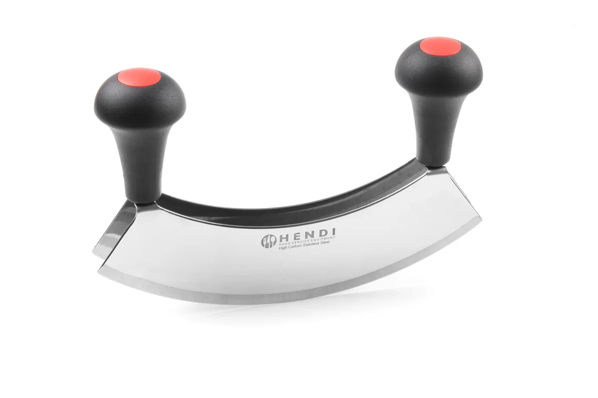 Nóż do siekania ziół, podwójne ostrze, czarny, 215x150mm Hendi 844366