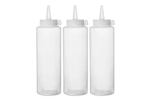 Dyspensery do zimnych sosów - 3 szt., 0,35L, transparentny, 3 szt., ⌀55x205mm Hendi 557853