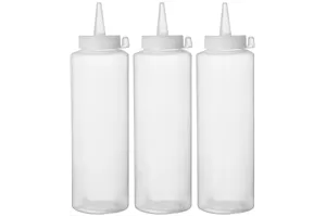 Dyspensery do zimnych sosów - 3 szt., 0,7L, transparentny, 3 szt., ⌀70x240mm Hendi 557952