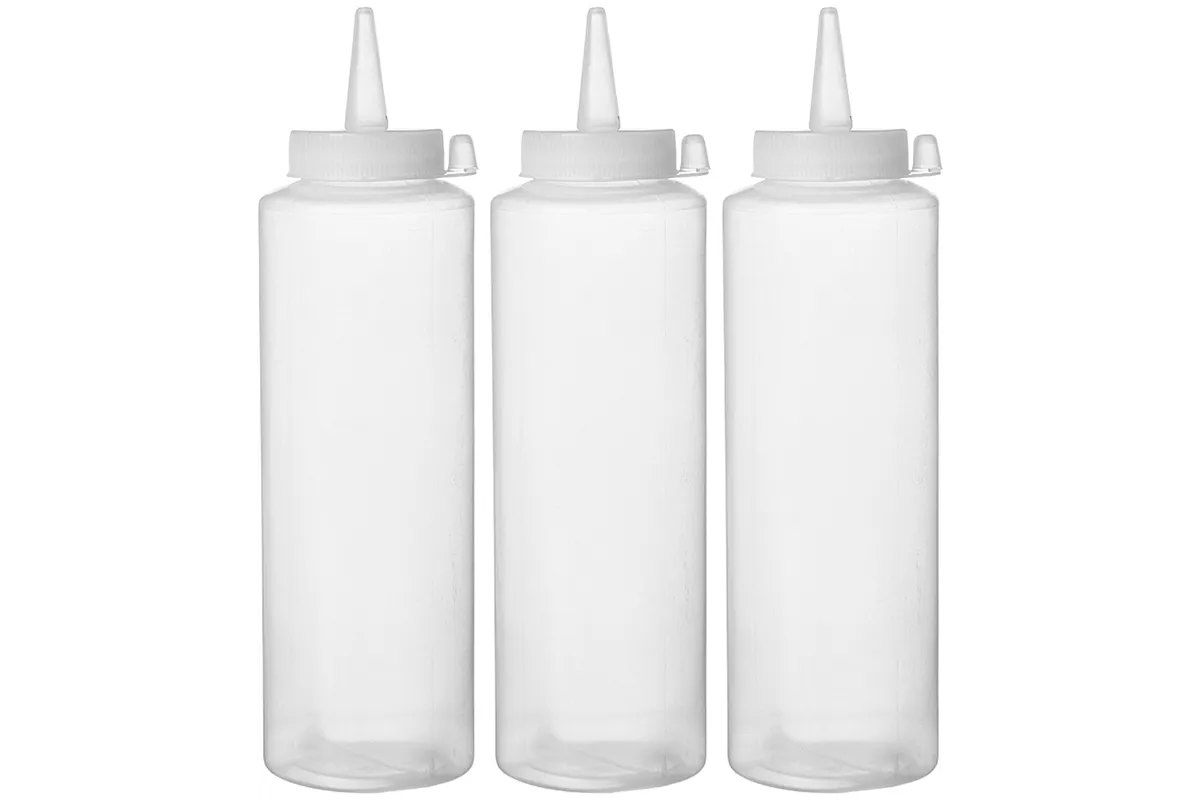 Dyspensery do zimnych sosów - 3 szt., 0,7L, transparentny, 3 szt., ⌀70x240mm Hendi 557952