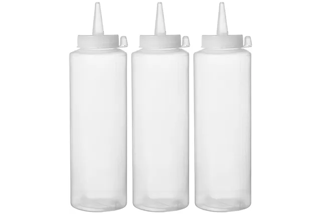 Dyspensery do zimnych sosów - 3 szt., 0,7L, transparentny, 3 szt., ⌀70x240mm Hendi 557952 Dyspensery do zimnych sosów - 3 szt., 0,7L, transparentny, 3 szt., ⌀70x240mm Hendi 557952
