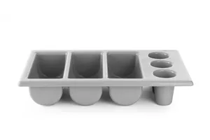 Pojemnik na sztućce GN 1/1, jasnoszary, 530x325x105mm Hendi 552353