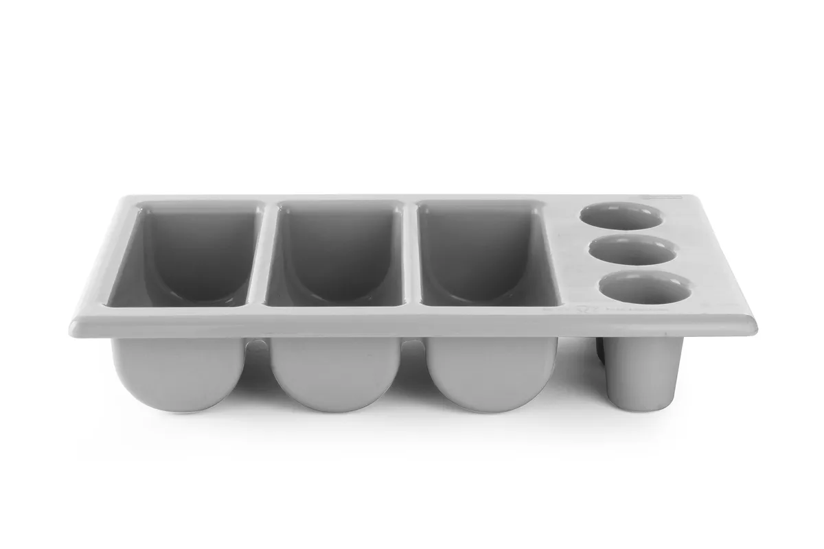 Pojemnik na sztućce GN 1/1, jasnoszary, 530x325x105mm Hendi 552353